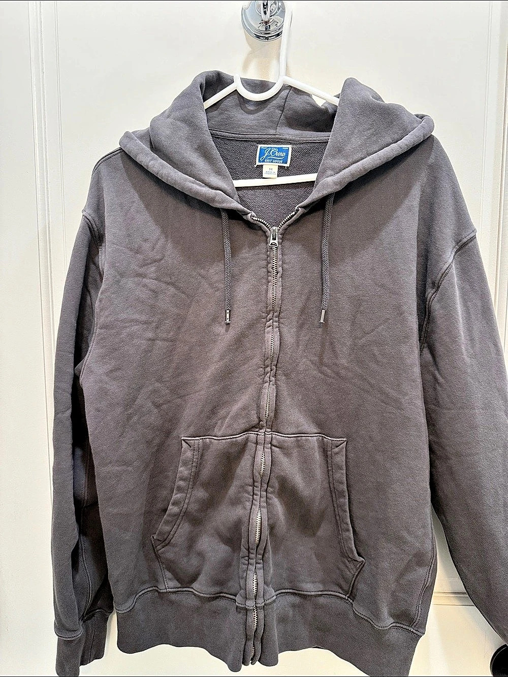 J.Crew Zip Hoodie Cotton Gray Size Medium